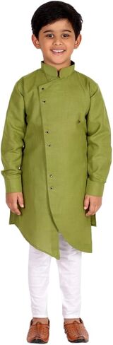 Pro-Ethic Style Developer Boy's Indian Kurta For Boys | Kids Ethnic Wear | Pack Of 1 (S-109) (Green, 9-10 Years) in Kuwait