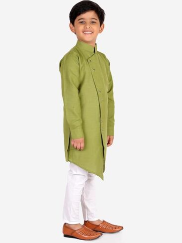 Pro-Ethic Style Developer Boy's Indian Kurta For Boys | Kids Ethnic Wear | Pack Of 1 (S-109) (Green, 9-10 Years) in Kuwait