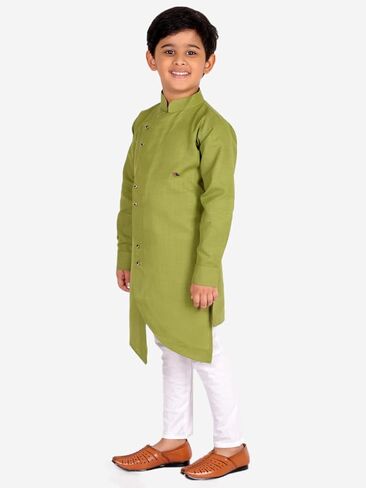 Pro-Ethic Style Developer Boy's Indian Kurta For Boys | Kids Ethnic Wear | Pack Of 1 (S-109) (Green, 9-10 Years) in Kuwait