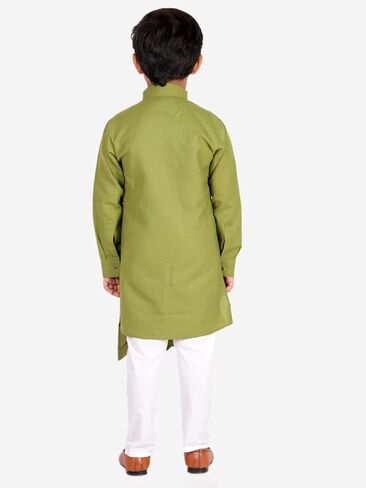 Pro-Ethic Style Developer Boy's Indian Kurta For Boys | Kids Ethnic Wear | Pack Of 1 (S-109) (Green, 9-10 Years) in Kuwait