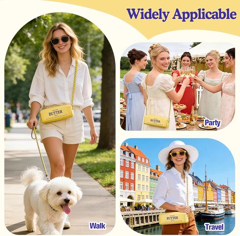 حقيبة كروس مرحة بالزبدة، محفظة صغيرة مع حزام سلسلة، حقيبة كتف من جلد البولي يوريثان هدايا للنساء والفتيات المراهقات in Kuwait