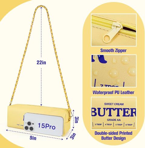 حقيبة كروس مرحة بالزبدة، محفظة صغيرة مع حزام سلسلة، حقيبة كتف من جلد البولي يوريثان هدايا للنساء والفتيات المراهقات in Kuwait