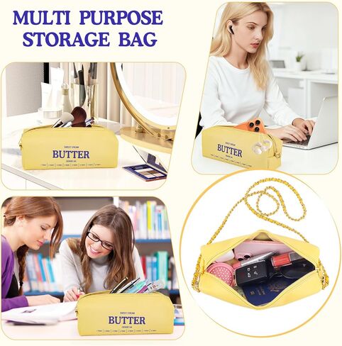 حقيبة كروس مرحة بالزبدة، محفظة صغيرة مع حزام سلسلة، حقيبة كتف من جلد البولي يوريثان هدايا للنساء والفتيات المراهقات in Kuwait