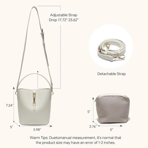 GEMIU Leather Bucket Bag, Crossbody Bags for Women, Classic Simple Shoulder Purses Handbag with Adjustable Strap in Saudi Arabia