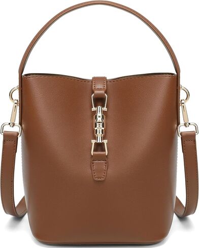 GEMIU Leather Bucket Bag, Crossbody Bags for Women, Classic Simple Shoulder Purses Handbag with Adjustable Strap in Saudi Arabia