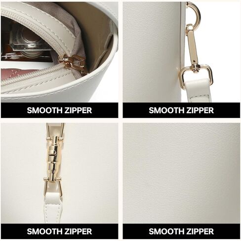 GEMIU Leather Bucket Bag, Crossbody Bags for Women, Classic Simple Shoulder Purses Handbag with Adjustable Strap in Saudi Arabia