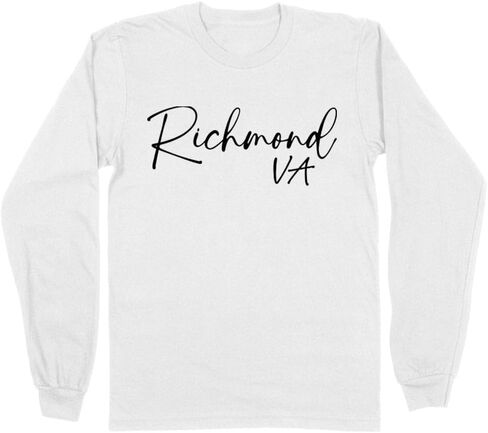 TeesAndTankYou Script Richmond Virginia Long Sleeve Shirt Unisex in Saudi Arabia