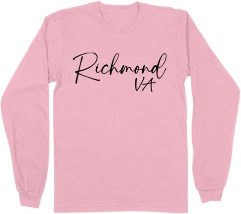 TeesAndTankYou Script Richmond Virginia Long Sleeve Shirt Unisex in Saudi Arabia