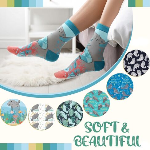 6 Pairs Crew Adult Socks Novelty Cotton Crew Socks for Men Women Adult Idea Funny Christmas Father's Day Stuff Gift in Saudi Arabia