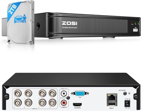 ZOSI 1080N 8 Channel DVR for Security Camera, 720p CCTV DVR Recorder Hybrid Capability 4-in-1(Analog/AHD/TVI/CVI) Surveillance System,Motion in Saudi Arabia