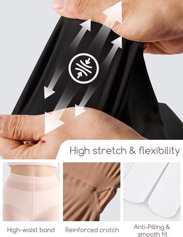 3 Pack Girls' 50D Ultra Soft Ballet Tights, Stretchy Opaque Footed Dance Stocking for Toddlers & Kids in Kuwait