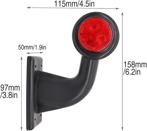 NP 2X Truck Trailer LED Elbow Rubber Side Marker Light White Red Outline Clearance Indicator Lamp for Lorry Van Caravans in Saudi Arabia