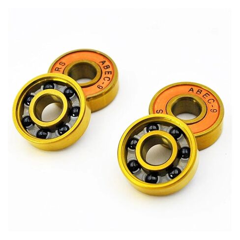 8pcs 608 2RS Hybrid Black Ceramic Ball Bearings 8 * 22 * 7mm Skateboard Wheel Gold Longboard Bearings in Saudi Arabia