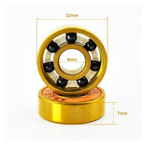 8pcs 608 2RS Hybrid Black Ceramic Ball Bearings 8 * 22 * 7mm Skateboard Wheel Gold Longboard Bearings in Saudi Arabia
