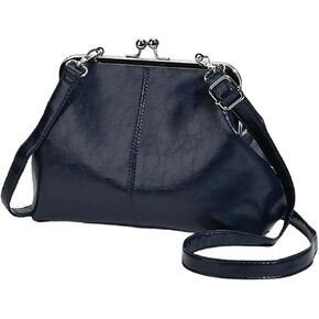 قبلة قفل حقيبة كروسبودي بو حقائب كتف جلدية للنساء قبلة المشبك حقيبة يد العصرية حمل المحفظة مساء مخلب in Kuwait