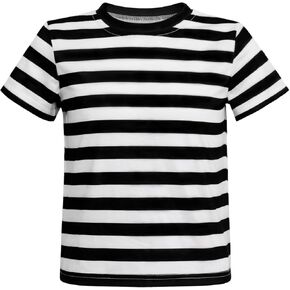 Boys Striped T Shirt, Pugsley Addams Shirt, Kid's Halloween Costumes, Mime, Bank Robber T-Shirts in Kuwait