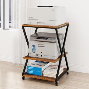 حامل طابعة Natwind ذو 3 طبقات، طاولة طابعة كبيرة مقاس 19.7 × 19.7 بوصة مع رف قابل للتعديل للارتفاع، عربة طابعة دوارة بعجلات، رف منظم متعدد الوظائف للمطبخ المنزلي والمكتب (أبيض) in Kuwait