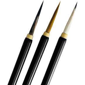 مجموعة 3 قطع من فرش الرسم الصيني لرسم خطوط طيور الزهور، جيدة الصنع وفعالة في أعمال الألوان المائية والخط، مناسبة للأوراق والمناظر الطبيعية in Kuwait