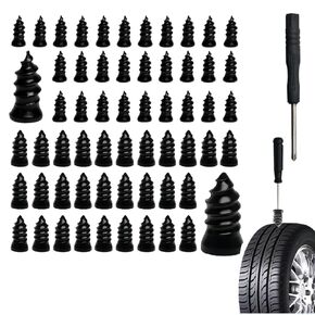 70Pcs Premium Tire Repair Rubber Nail Kit, Tire Repair Rubber Nails,2Size Tire Repair Screws with Screwdriver Tool, tire Repair kit Perfect for Car, Motorcycle, Truck, Bicycle in Kuwait
