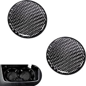 2PCS Car Cup Holder Coasters, Carbon Fiber Non-Slip Embedded Coaster, 2.68" Waterproof Cup Holder Insert Coaster Pad, Universal Drink Mat for Car Truck SUV, Auto Interior Accessories(Black) in Kuwait