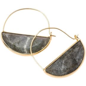 Scout Curated Wears - Stone Prism Hoop Earring - Labradorite/Gold in Kuwait