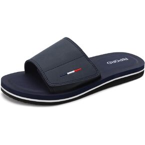 Mens Adjustable Slides Sandals Slip On Sandals Comfortable Athletic Anti-Slip Slides in Kuwait