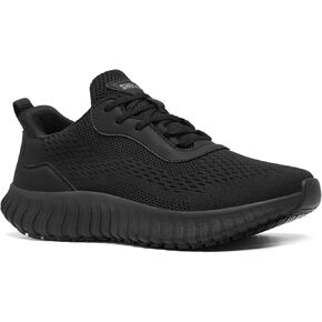 SHULOOK Non Slip Work Shoes for Men Slip Resistant Food Service Kitchen Chef Restaurant Nurse Work Sneakers Lace Up Mesh Comfortable & Casual Walking Shoes Black in Kuwait