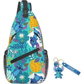 Crossbody Bags for Men, Cartoon Sling Bag, Cute Casual Chest Bags, Adjustable Strap Travel Shoulder Bag for Running Work and Outdoors in Saudi Arabia