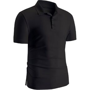 قميص بولو رجالي سريع الجفاف بأكمام قصيرة وياقة تكتيكية، قميص جولف بيكيه ممتص للرطوبة in Kuwait