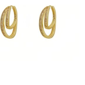 Gold Hoop Earrings Gifts For Women With S925 Sterling Hypoallergenic Stud Fashion Jewelry Accessories In 18K Gold Plated in Saudi Arabia