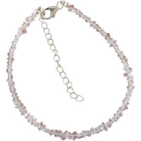 Natural Herkimer Gemstone Beaded Bracelet with 2" Extension Wristband Unisex Wristlet April Birthstone in Kuwait