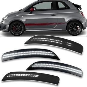 Smoke Dynamic LED Side Marker Light Kit for 2012-2017 Fiat 500 Abarth 2-Door Hatchback - Sequential White Front & Rear side marker Turn Signals | Plug & Play 4-Piece Kit in Kuwait
