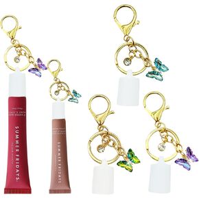 Keychain Cap for Summer Fridays 0.5 Oz Lip Balm Cap keychain, Butterfly Lip Gloss Keychain, Portable Lipgloss Holder in Saudi Arabia