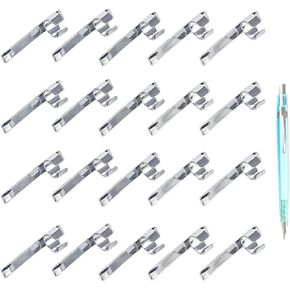 20 Pack Pencil Clips for Shirt Pocket Mechanical Pen Clip Holders with Space for Notebook Steel Toppers Secure Metal Pocket Clips for Writing Tools and Accessories in Kuwait