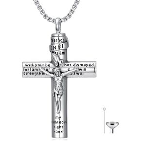 Men's Cross Necklace 925 Sterling Silver Cross Pendant Fathers Day Anniversary Birthday for Women Men Father Dad Husband Son Brother in Kuwait