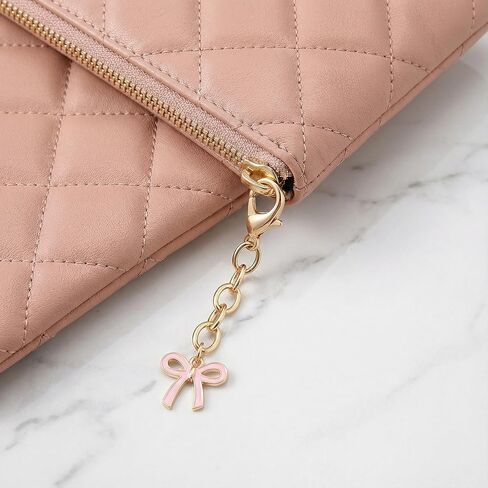 9 قطع سلسلة مفاتيح على شكل فيونكة وردية، سلسلة مفاتيح على شكل فيونكة، سحر على شكل فيونكة لمحفظة النساء، لا تتلف بسهولة ومناسبة لمستلزمات حفلات أعياد الميلاد (3 أنماط) in Kuwait