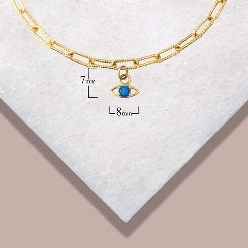 Fine 14k White Gold Lucky Charm Symbols Paperclip Chain Link Bracelet (Size 9.5) in Kuwait