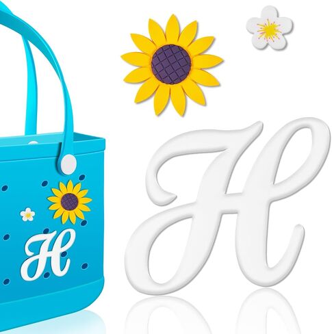 Hikkcos Letter Charms for Bogg Bag Flowers Accessories for Bogg Bag Insert Decorative alphabet charm for Handbag Beach Tote Bag in Saudi Arabia