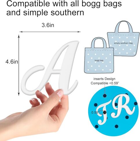 Hikkcos Letter Charms for Bogg Bag Flowers Accessories for Bogg Bag Insert Decorative alphabet charm for Handbag Beach Tote Bag in Saudi Arabia