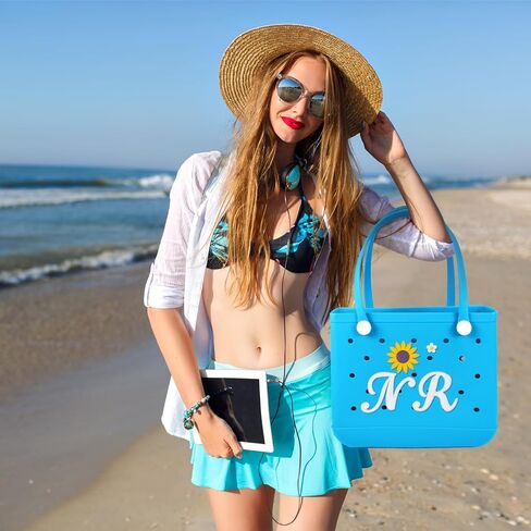 Hikkcos Letter Charms for Bogg Bag Flowers Accessories for Bogg Bag Insert Decorative alphabet charm for Handbag Beach Tote Bag in Saudi Arabia