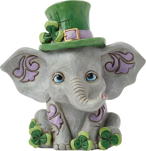 Enesco Jim Shore Heartwood Creek Irish Elephant with Clovers Figurine, 4.75 Inch, Multicolor in Saudi Arabia