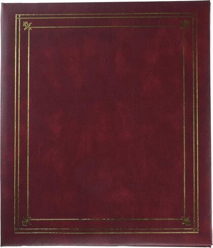 Pioneer Post Bound, Clear Pocket Photo Album with Solid Color Covers, Holds 12-5x7" and 4-8" X 10" Photos, Color: Burgundy. in Saudi Arabia