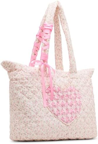 Madden Girl AELIS 2 PC Tote Set, Pink Floral/Bows in Saudi Arabia