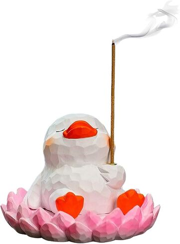 Lotus Panda Incense Holder Cute Animal Figurine Incense Burner Flower Stand Ash Catcher Creative Cartoon Resin Panda Statue for Home Room Decor Meditation Yoga Spa in Saudi Arabia