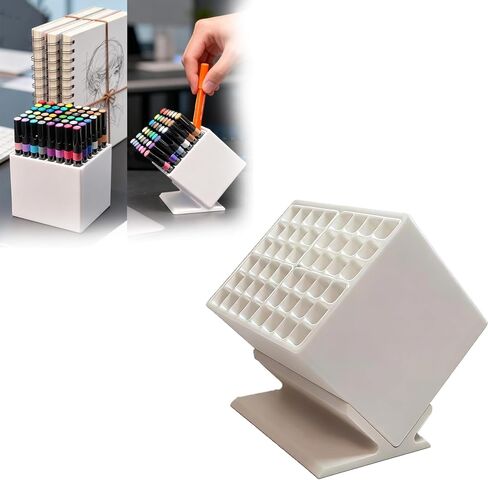 Marker Storage Organizer, 48 Slots 12mm Marker Storage, Vertical/45° Angle Placement, Desk Marker Organizer With Dividers, For Home and Office in Kuwait