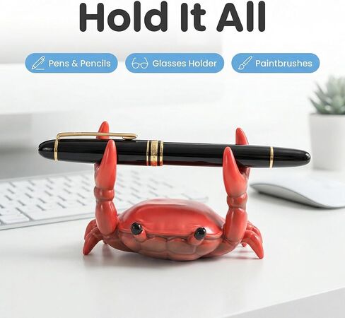 Red Crab Pen Holders - Cute Desk Organizer, Funny Gift for Office, Unique Pencil & Small Item Holder, Desk Crab Pen Holder for Outdoor in Saudi Arabia