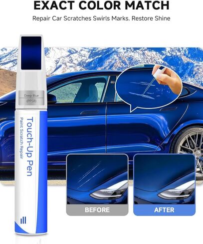 Touch Up Paint Compatible with Tesla,2 in 1 Exact Match–Chips and Nicks Touch Up Paint (Deep Blue Metallic (PPSB)) in Saudi Arabia