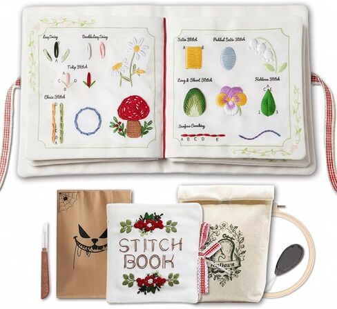 مجموعة تطريز TenDawn للبالغين المبتدئين، 24 غرزة أساسية، وظيفة منظمة، الكل في واحد in Kuwait