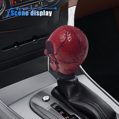 Skull Car Gear Shift Knob, Cool Stick Shift Knob, Big Tooth Skull Shifter Stick Handle Head with Adapters, Car Shifting Lever for Most Manual Automatic Transmission Vehicle (Red) in Saudi Arabia