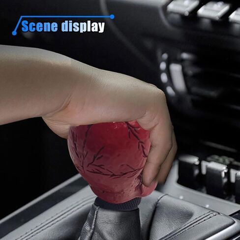 Skull Car Gear Shift Knob, Cool Stick Shift Knob, Big Tooth Skull Shifter Stick Handle Head with Adapters, Car Shifting Lever for Most Manual Automatic Transmission Vehicle (Red) in Saudi Arabia
